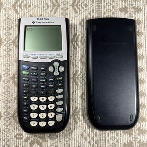 Texas Instruments TI-84 Plus Graphing Calculator With Cover - Black.Tested.